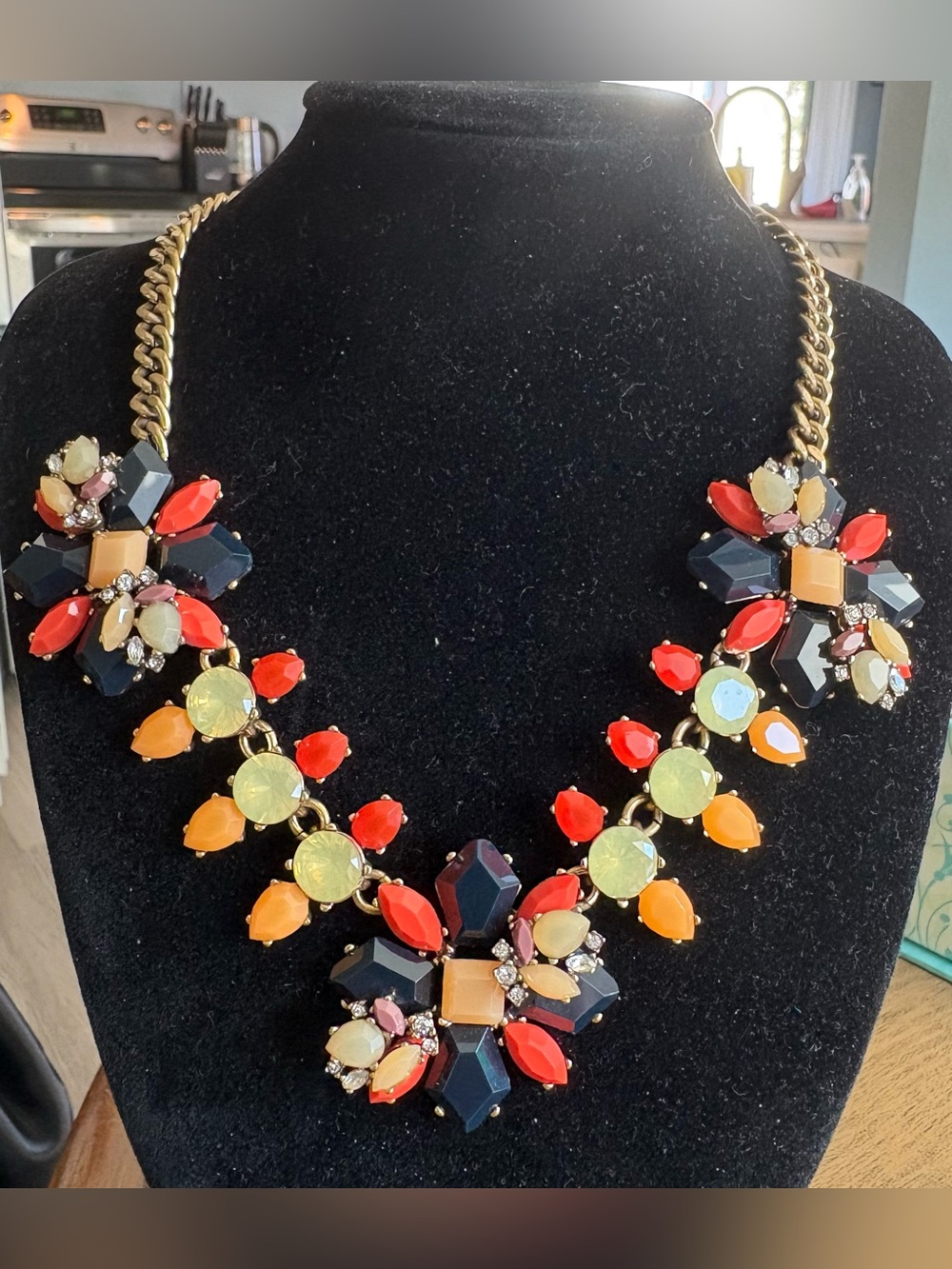 J. Crew Multicolor Crystal Statement Necklace